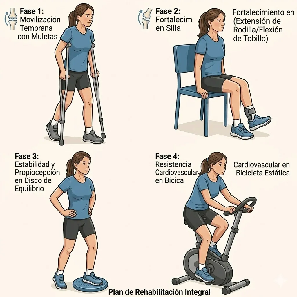 Fase intermedia de rehabilitación de rodilla