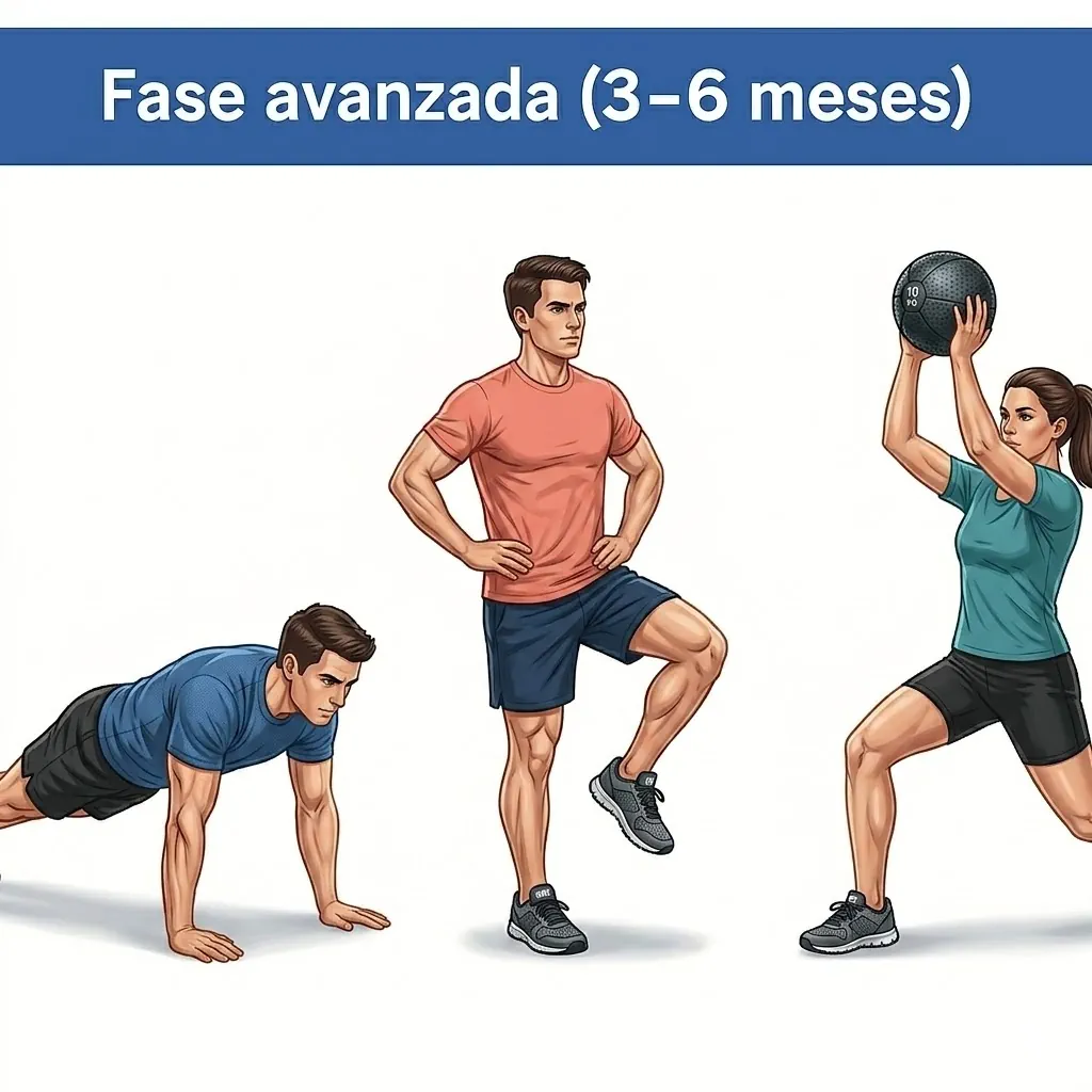 Fase avanzada de rehabilitación de rodilla