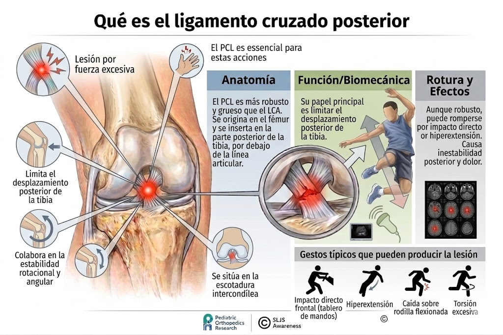 Anatomía del ligamento cruzado posterior