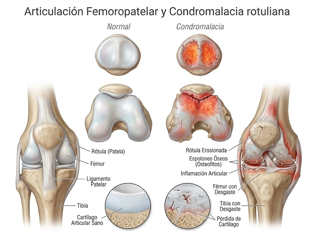Condromalacia rotuliana y desgaste del cartílago de la rótula