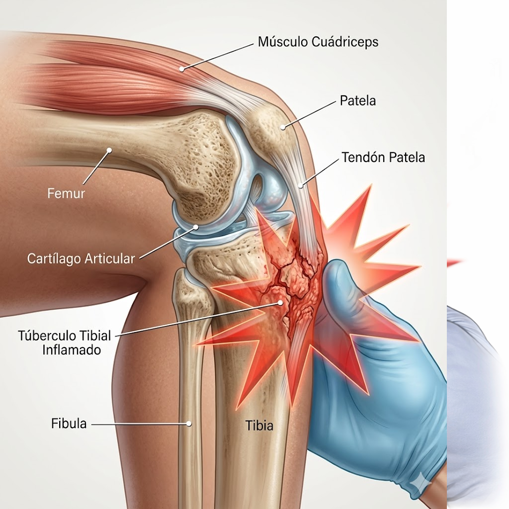 Localización del dolor en la enfermedad de Osgood-Schlatter