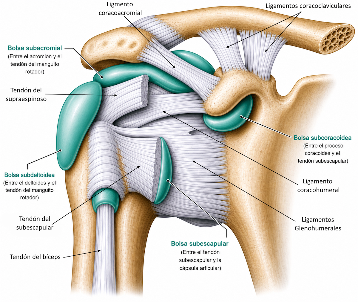Anatomía de la bursa subcoracoidea del hombro