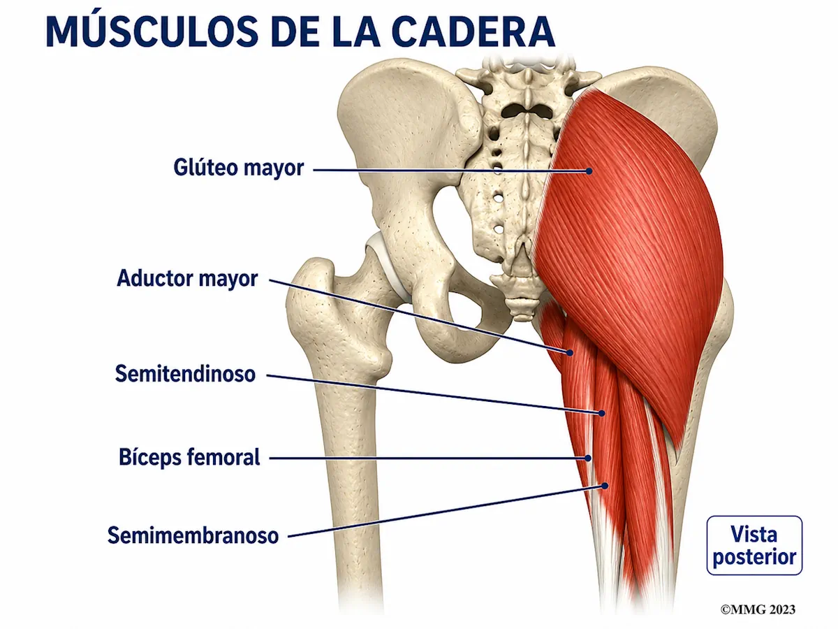Inserciones musculares alrededor de la cadera