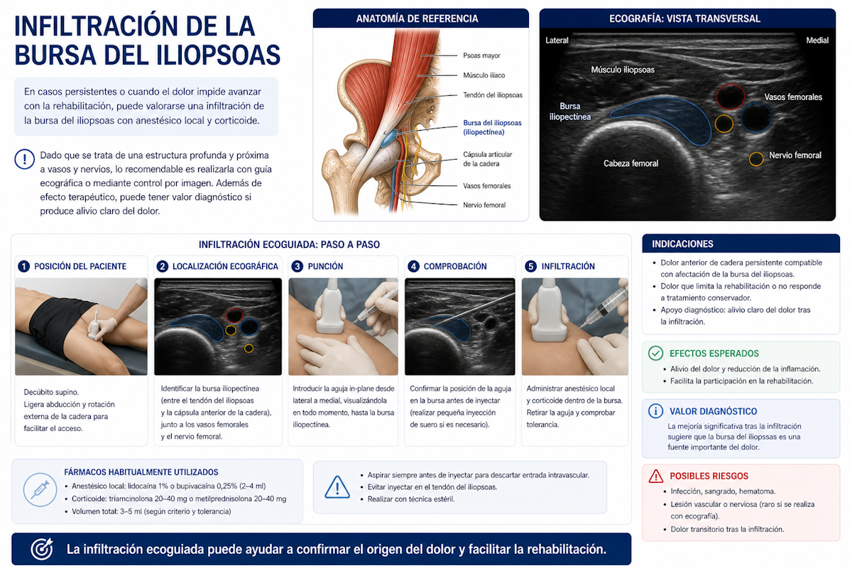 Infiltración ecoguiada de la bursa del iliopsoas