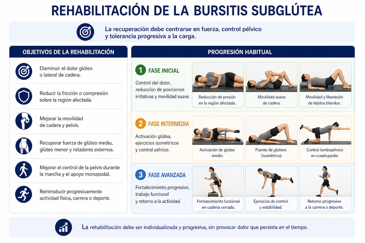 Rehabilitación de la bursitis subglútea