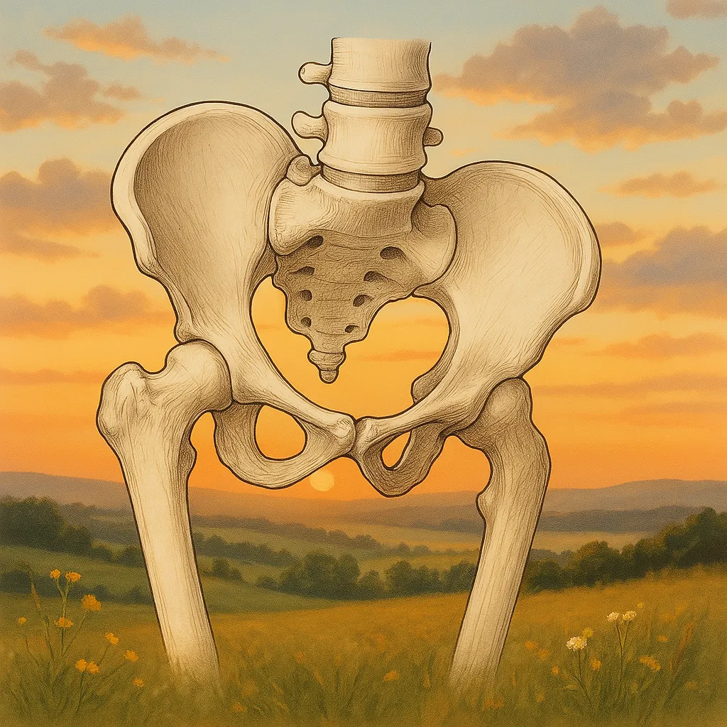 Ilustración general de la cadera humana