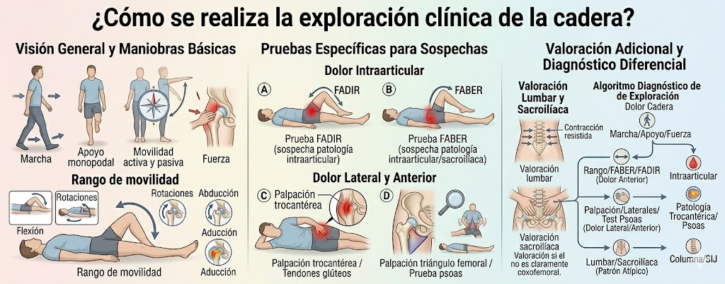 Exploración clínica del dolor de cadera