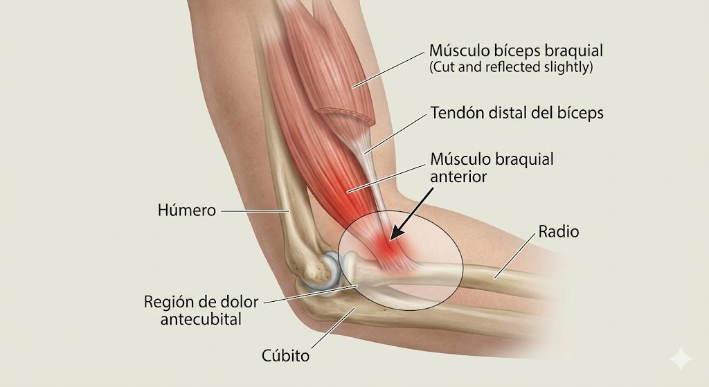 Patología del braquial anterior en el codo