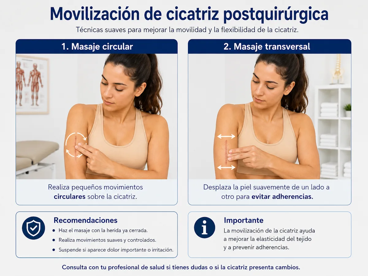 Movilización de cicatriz postquirúrgica en el codo