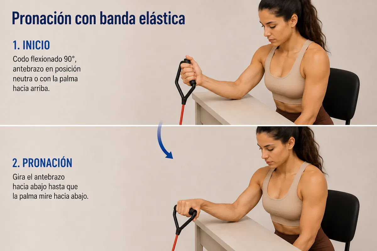 Pronación con banda elástica alternativa