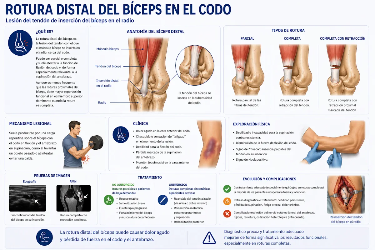 Rotura distal del bíceps en el codo