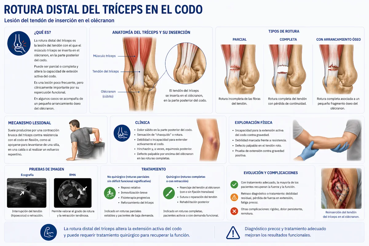 Rotura distal del tríceps en el codo