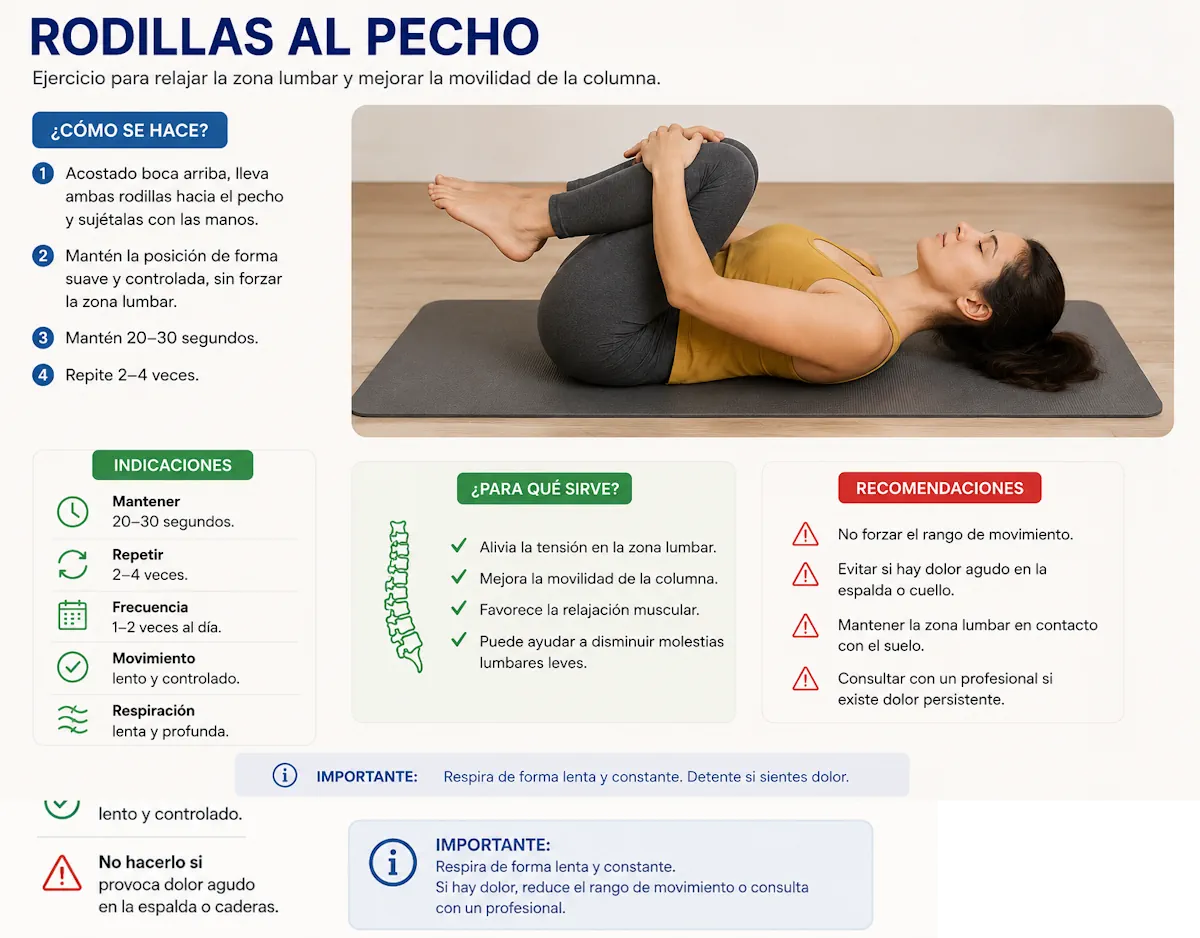 Abrazo al pecho o rodillas al pecho