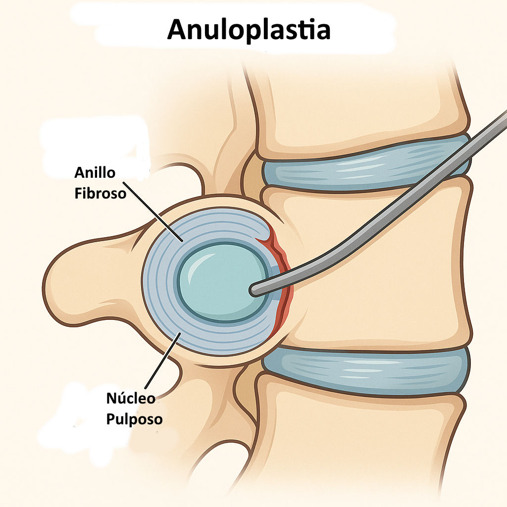 Ilustración de anuloplastia intradiscal