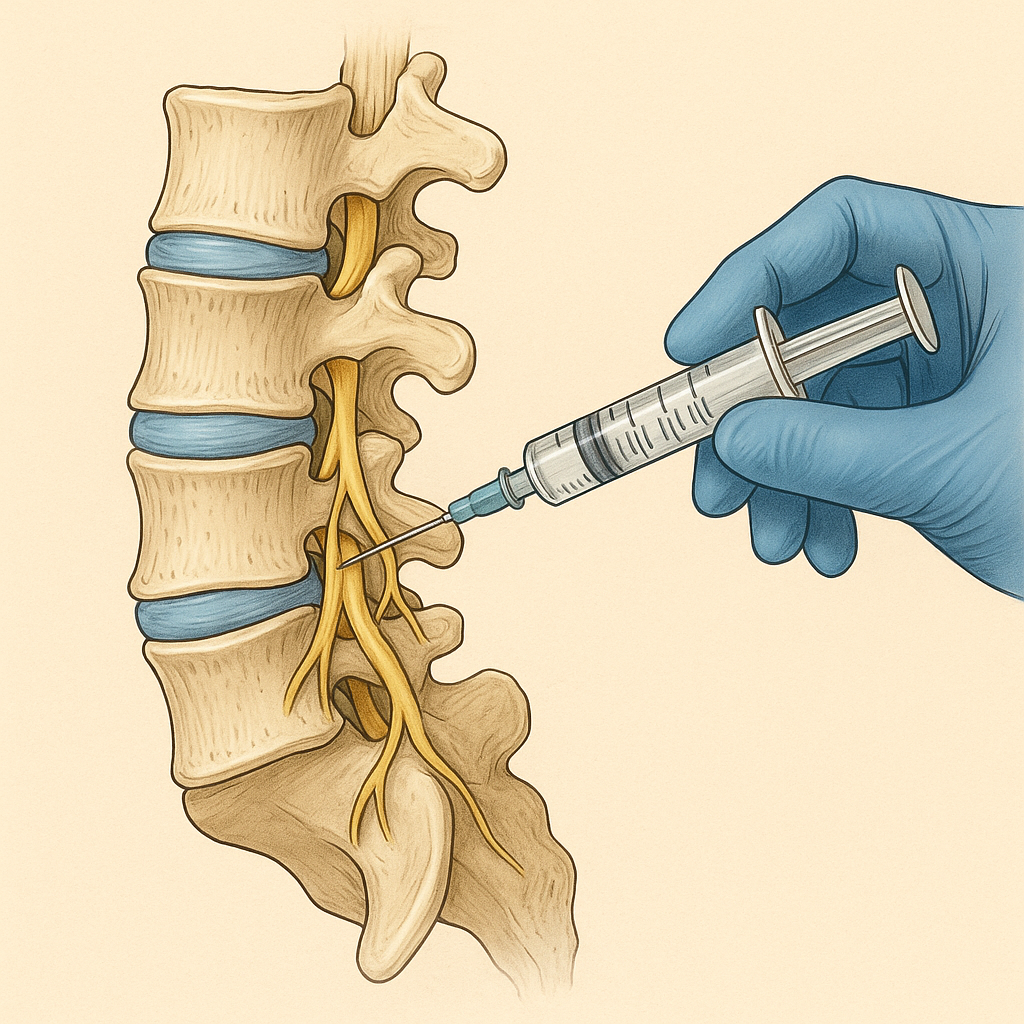 Bloqueo epidural lumbar guiado por imagen