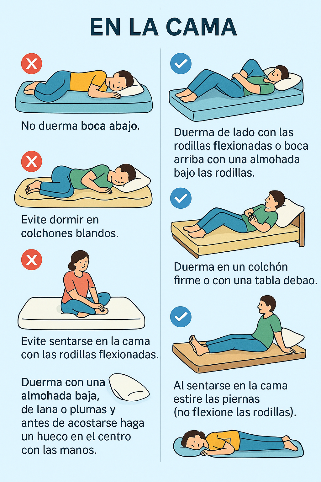 Postura para dormir correctamente
