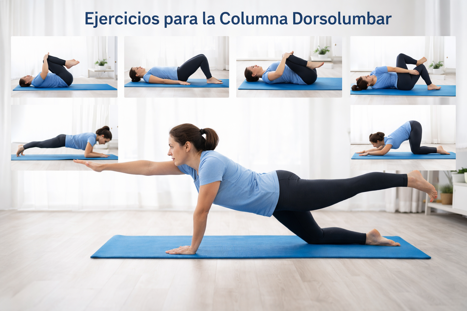 Persona realizando ejercicios suaves para aliviar el dolor lumbar
