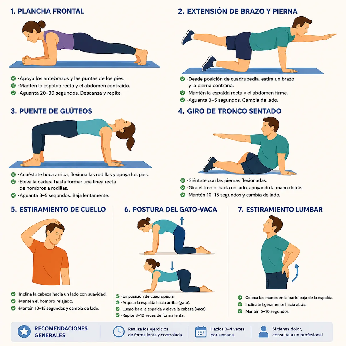 Ejercicios complementarios para higiene postural