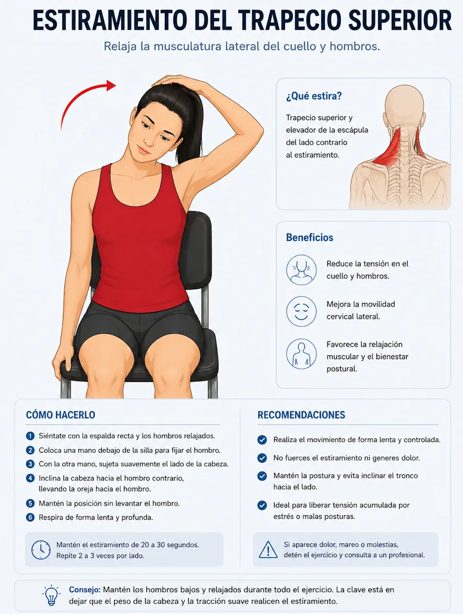 Estiramiento de trapecio superior