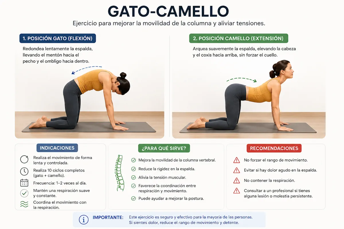 Estiramiento gato-vaca