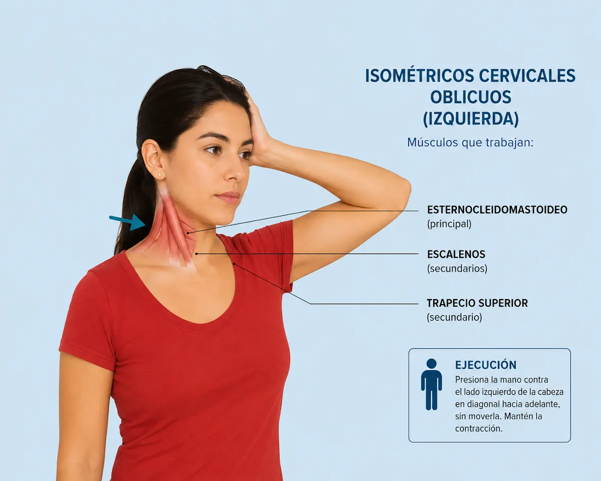 Isométrico oblicuo izquierdo cervical