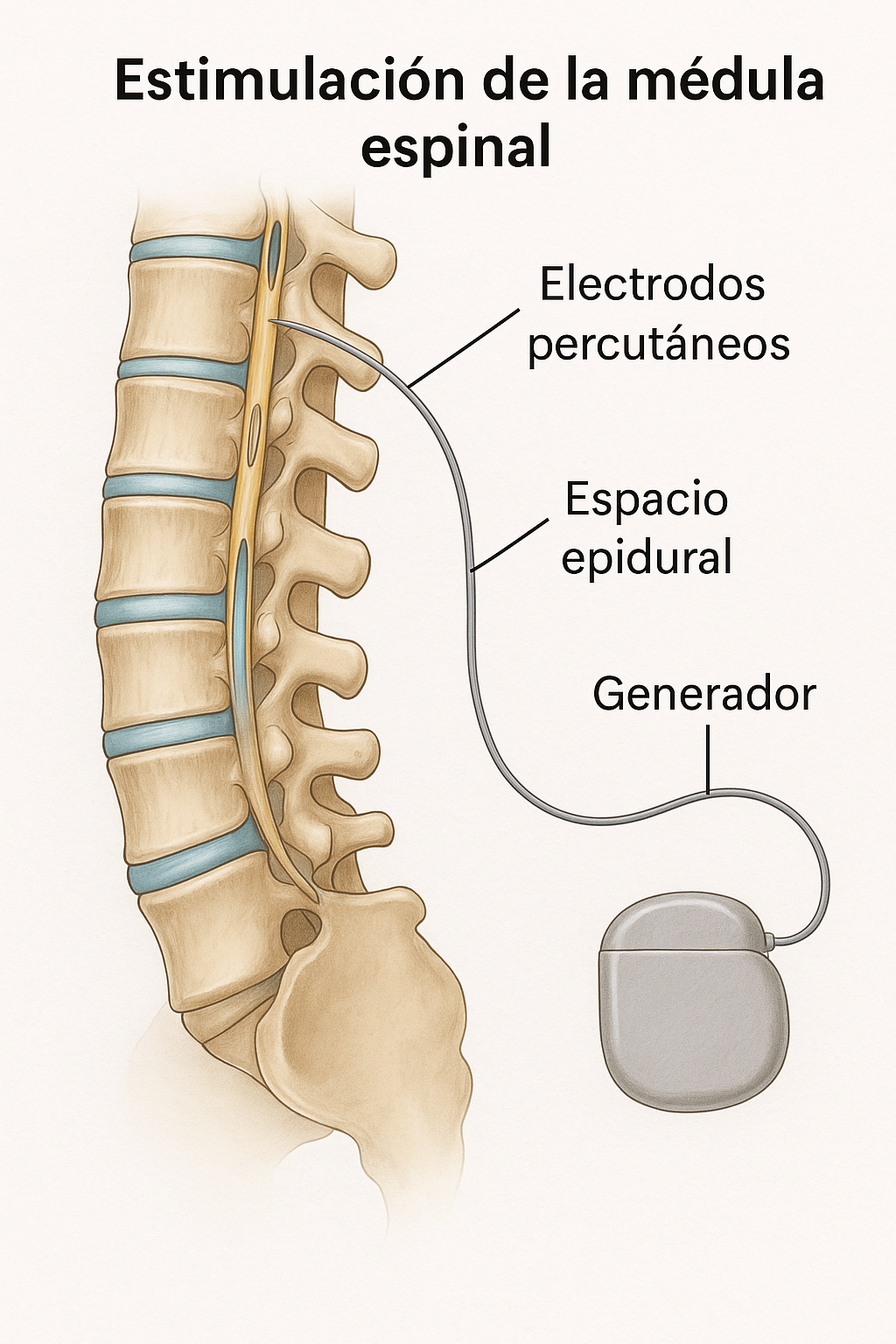 Estimulación de la médula espinal con electrodos percutáneos