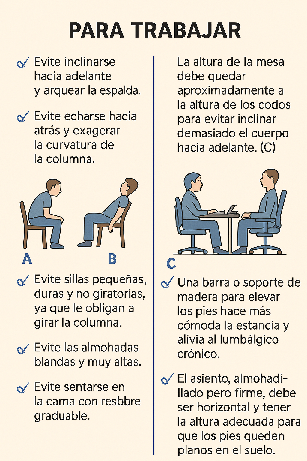 Postura correcta al sentarse