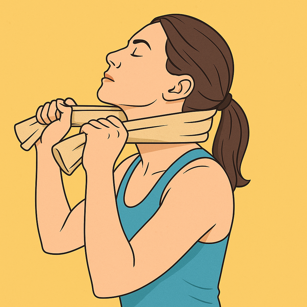 Movilización cervical con toalla