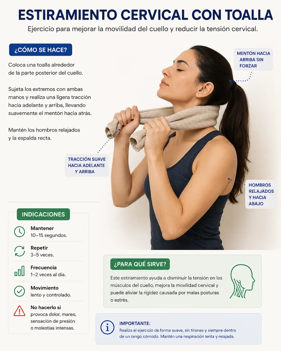 Movilización cervical con toalla