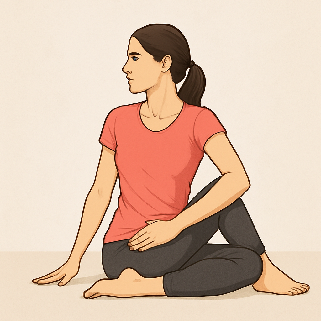 Torsión espinal sentado