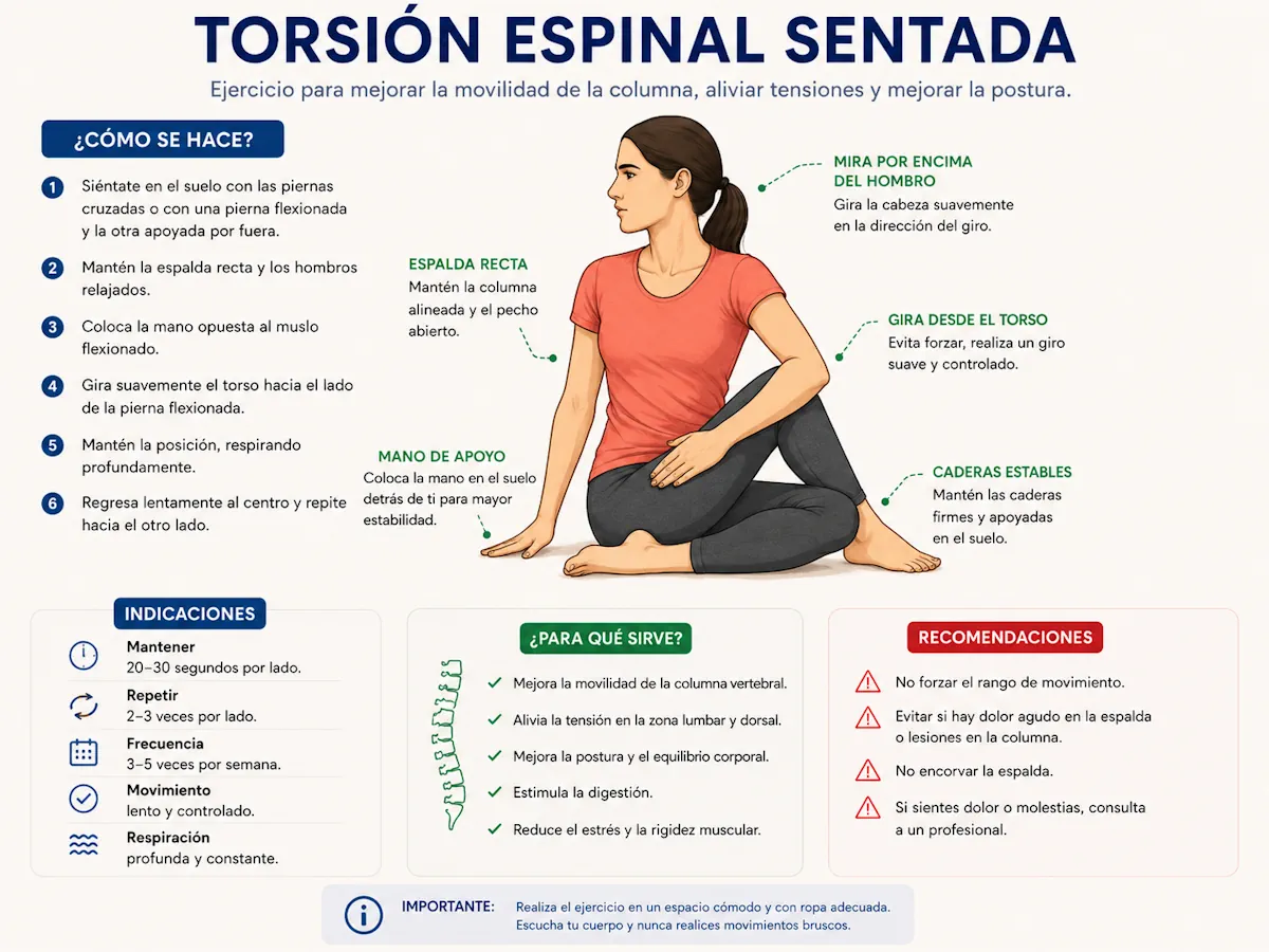 Torsión espinal sentado