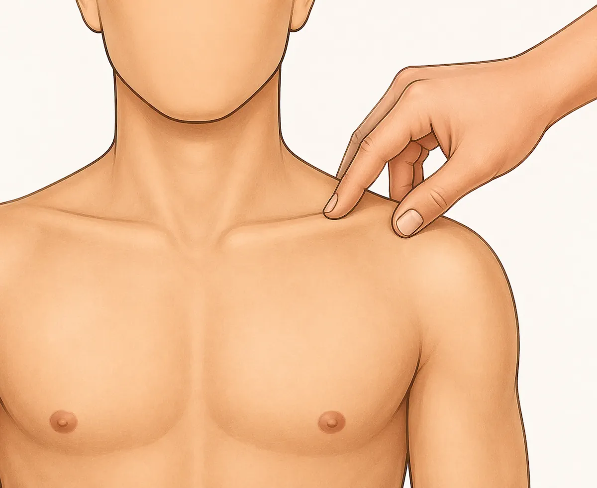 Palpación de la articulación acromioclavicular