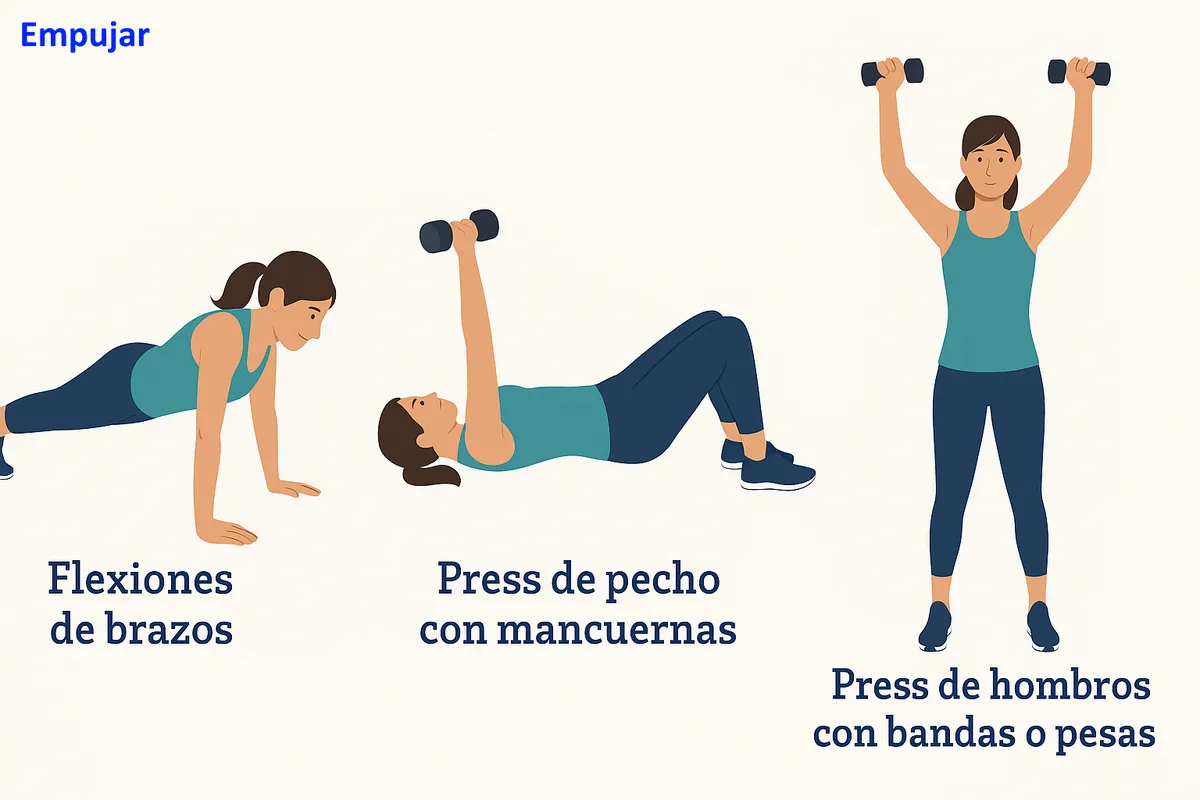 Patrón de empuje para entrenamiento de fuerza