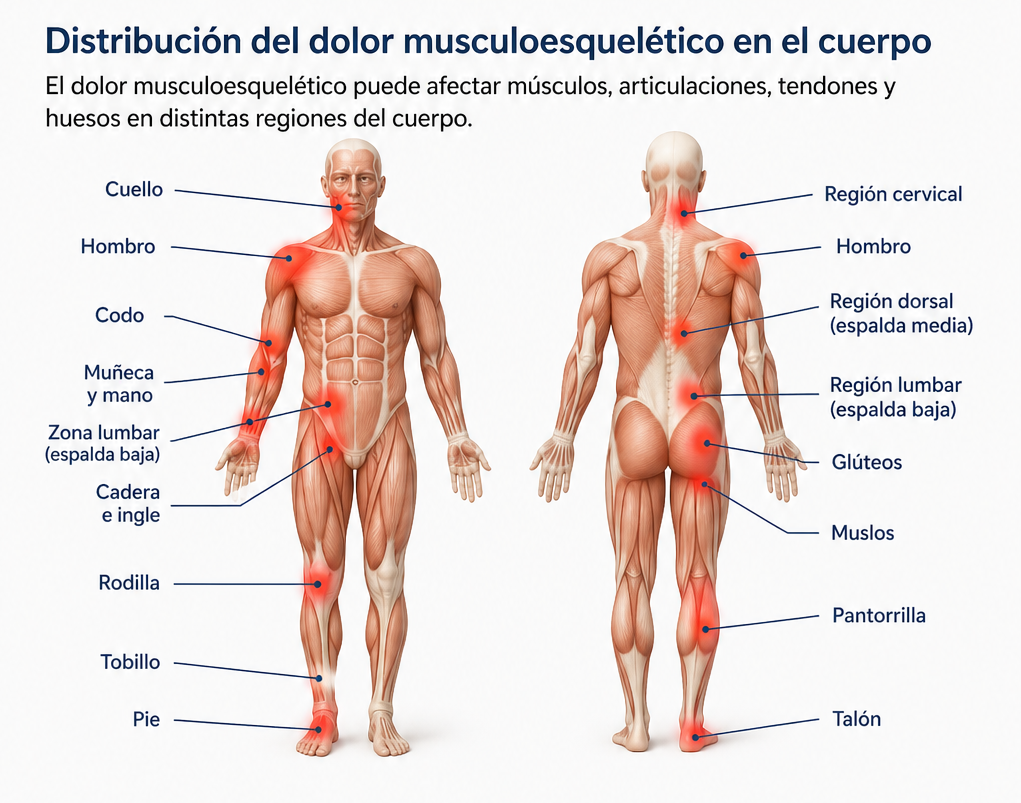 Distribución del dolor musculoesquelético en el cuerpo