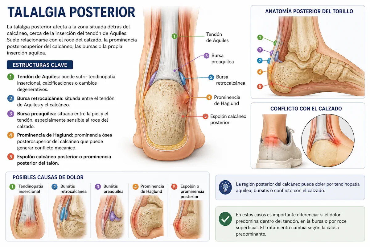 Espolón calcáneo posterior o prominencia posterior del talón