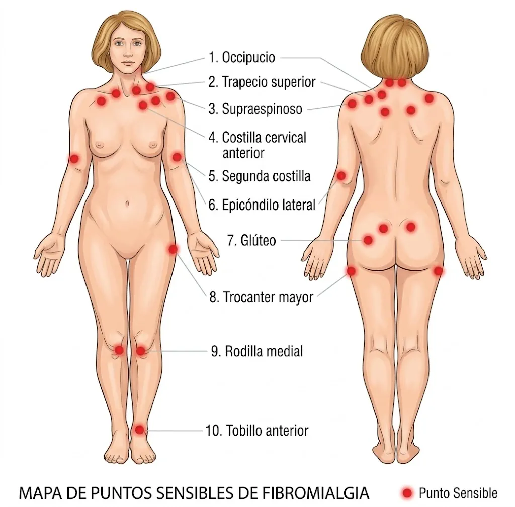 Puntos dolorosos clásicos de la fibromialgia