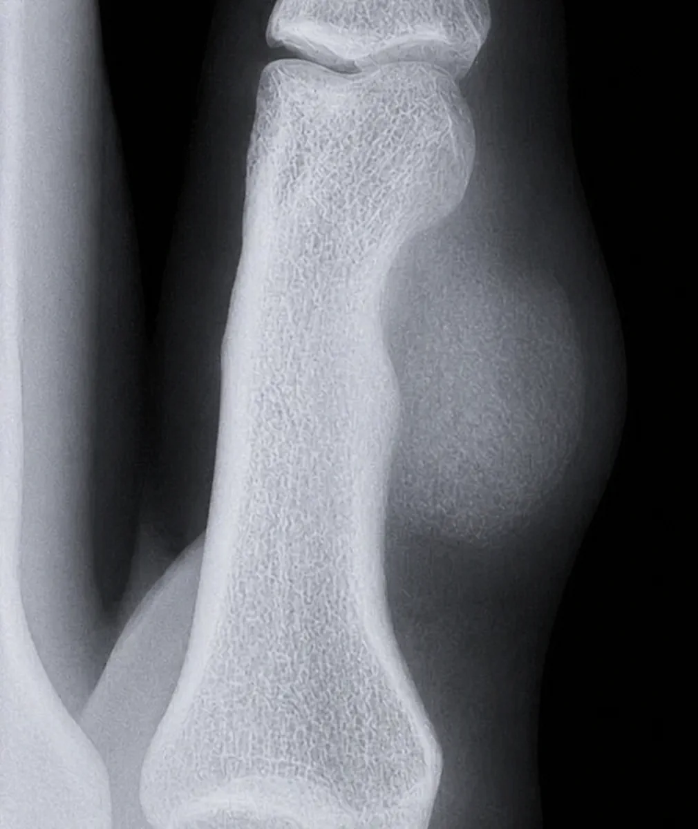 Radiografía de tumor de células gigantes de la vaina del tendón