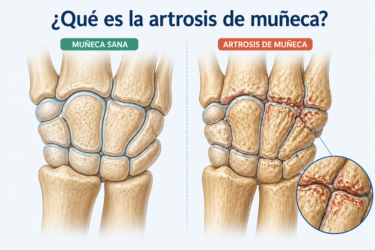 Artrosis de muñeca con desgaste articular