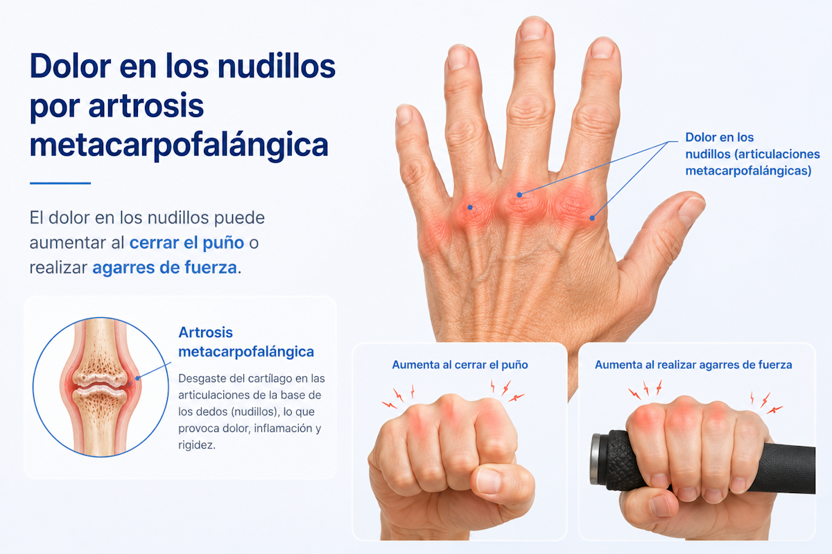 Dolor en los nudillos por artrosis metacarpofalángica