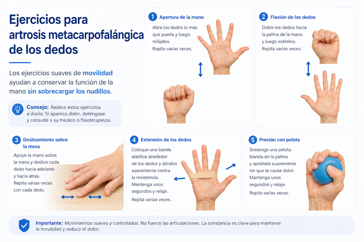 Ejercicios para artrosis metacarpofalángica de los dedos