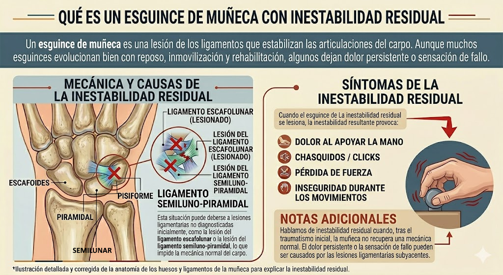 Esguince de muñeca con dolor persistente