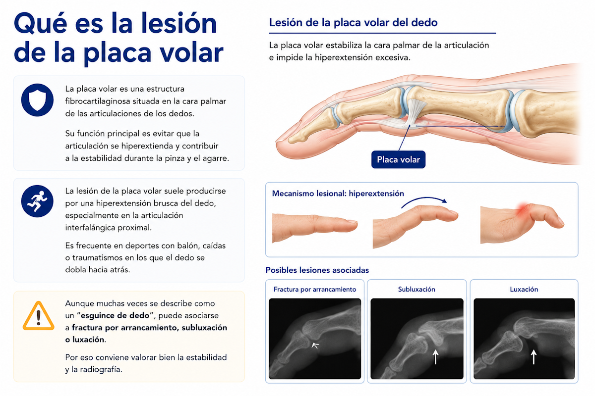 Lesión de la placa volar del dedo