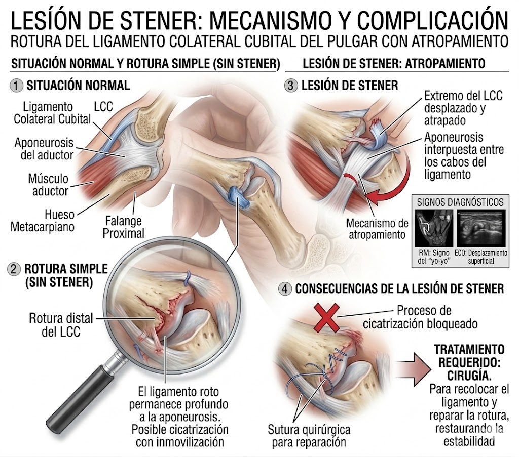 Lesión de Stener del ligamento colateral cubital del pulgar