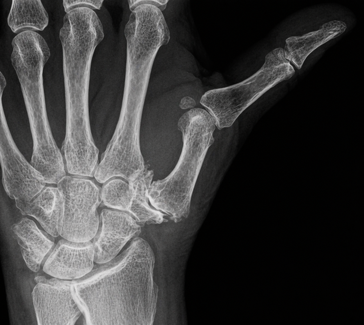 Radiografía de rizartrosis del pulgar