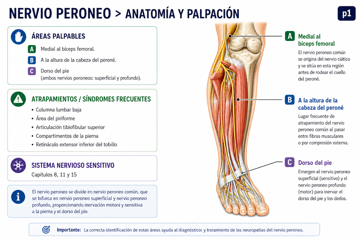 Anatomía del nervio peroneo común alrededor del cuello del peroné