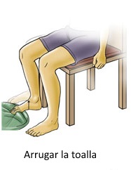 Ejercicio de arrugar la toalla con los dedos