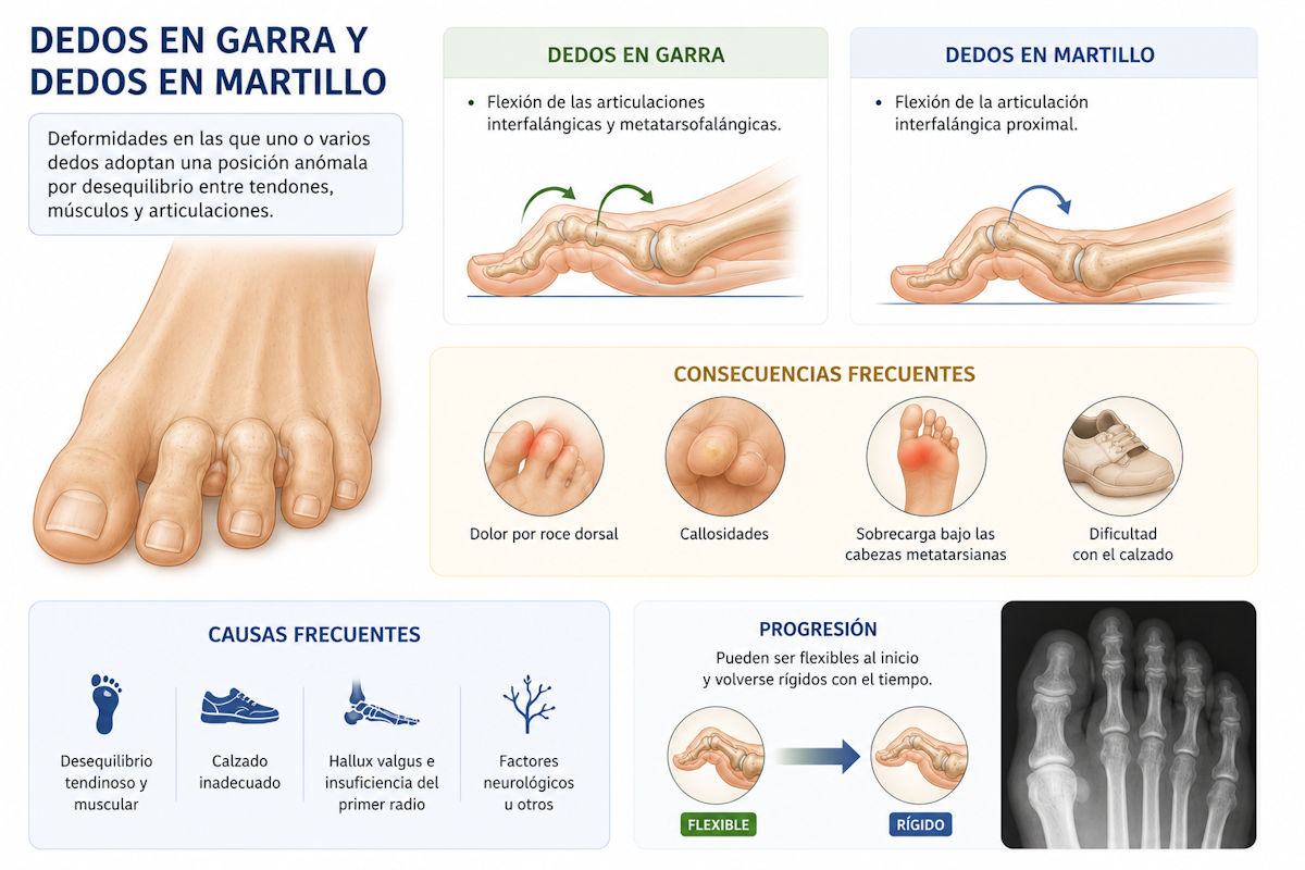 Dedos en garra y dedos en martillo del pie