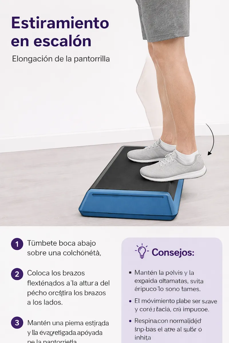 Estiramiento en escalón para fascitis plantar