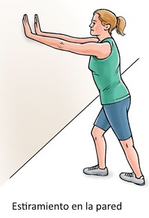 Estiramiento de gemelos en pared