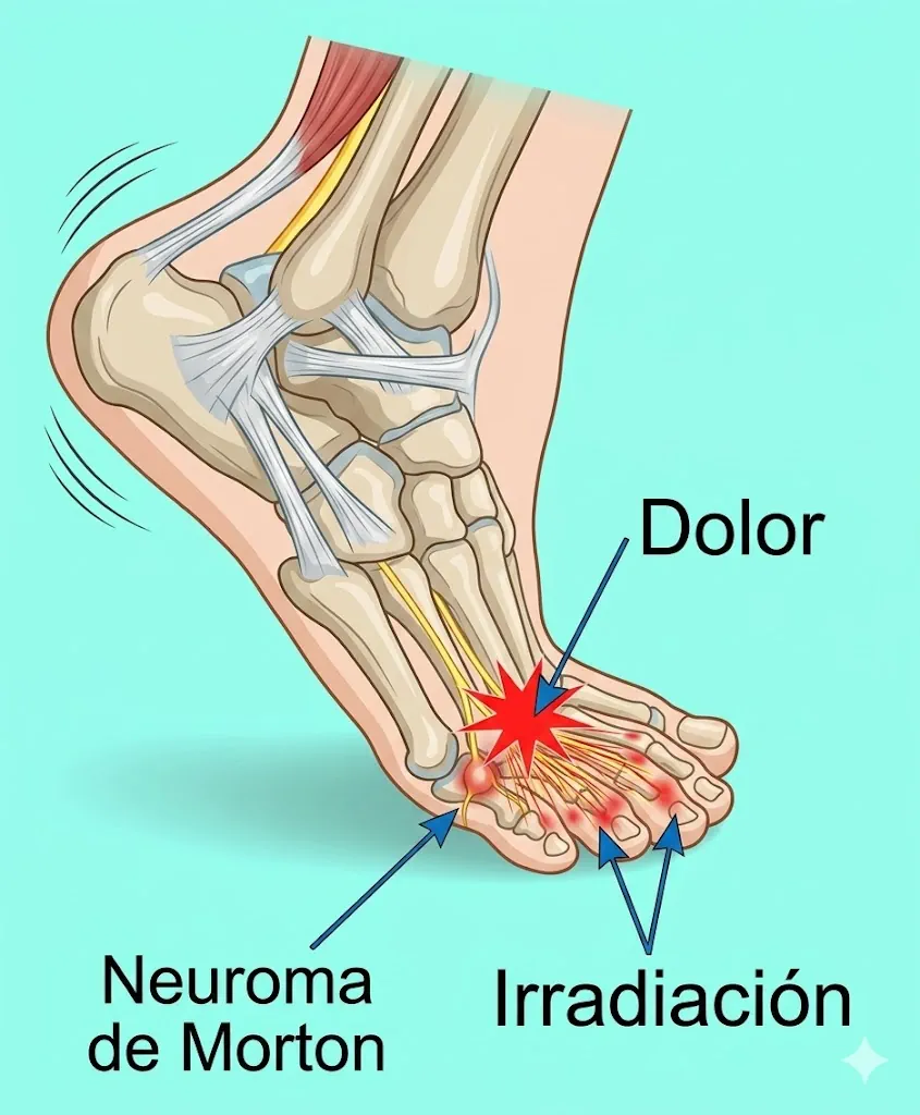 Dolor interdigital compatible con neuroma de Morton